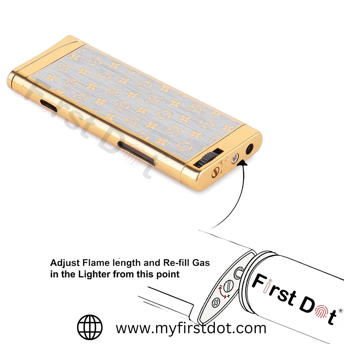 Louis Vuitton Premium Refillable Cigarette Lighter – Perfect for Gifting | First Dot