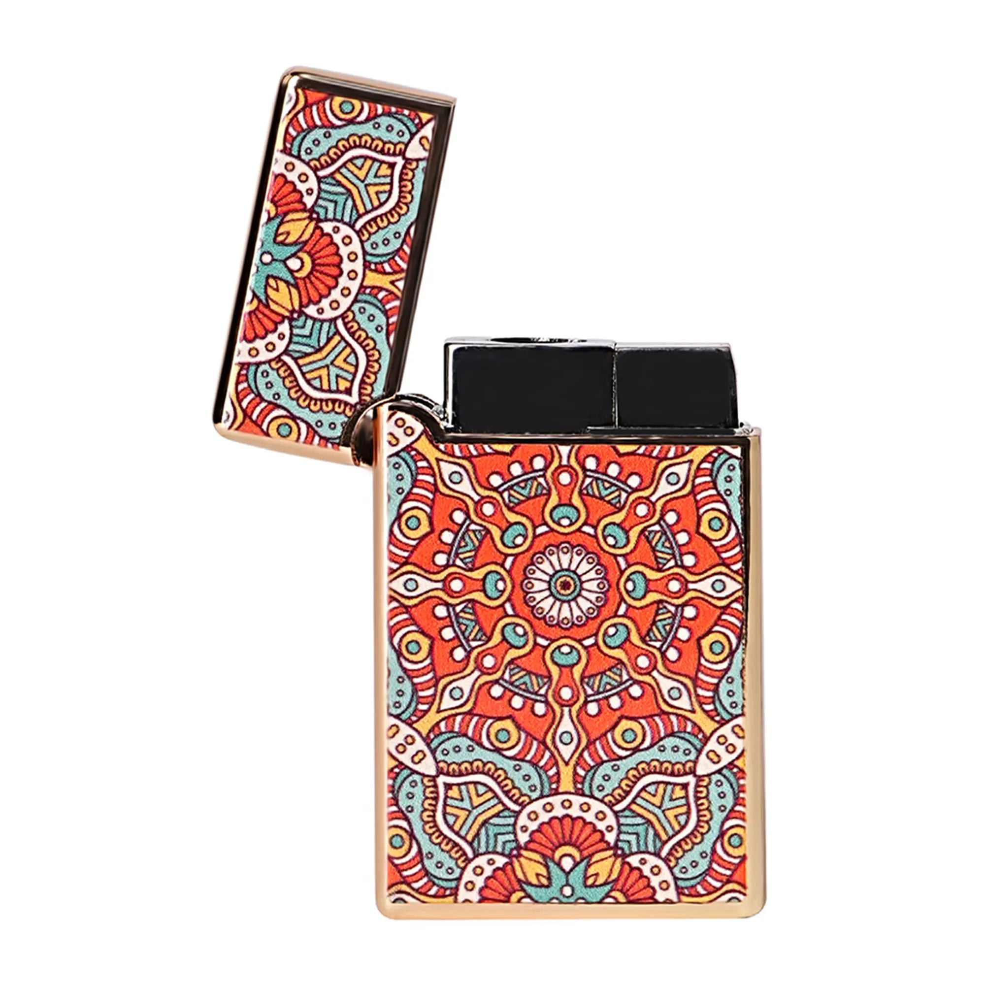 Colorful patterned lighter on a white background Mandala Art Jet Flame Windproof Lighter