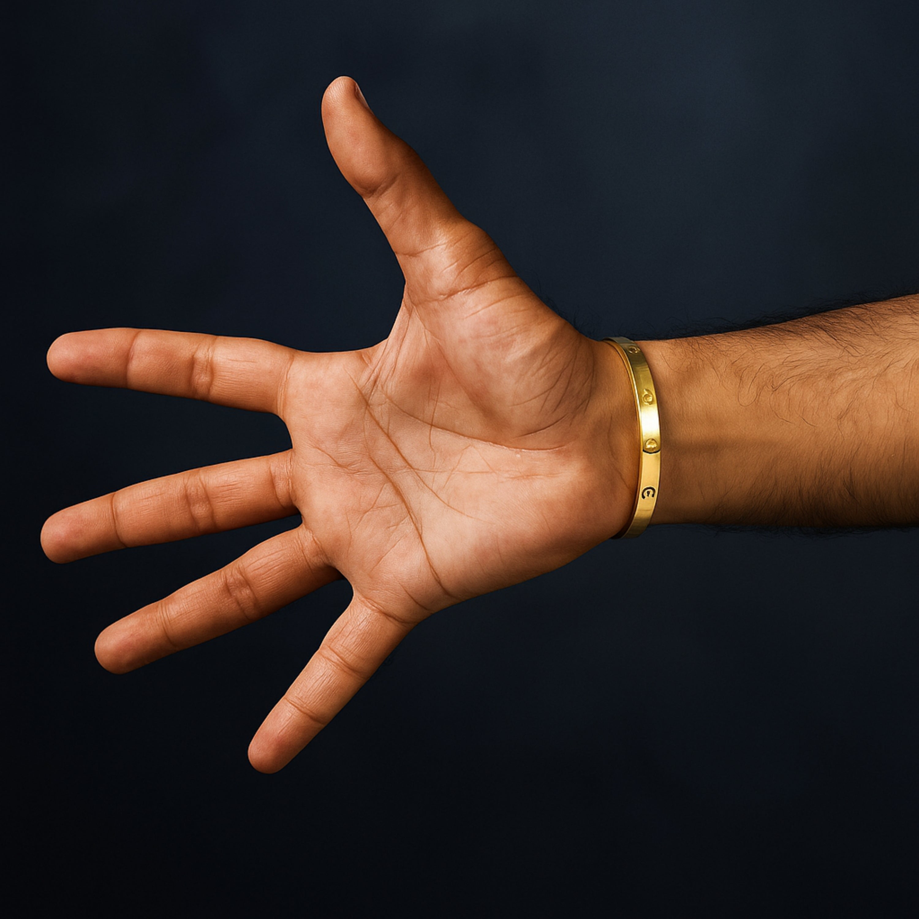 Men’s Gold Oval Bracelet – Bold, Minimalist Bracelet with Screw & Diamond Design