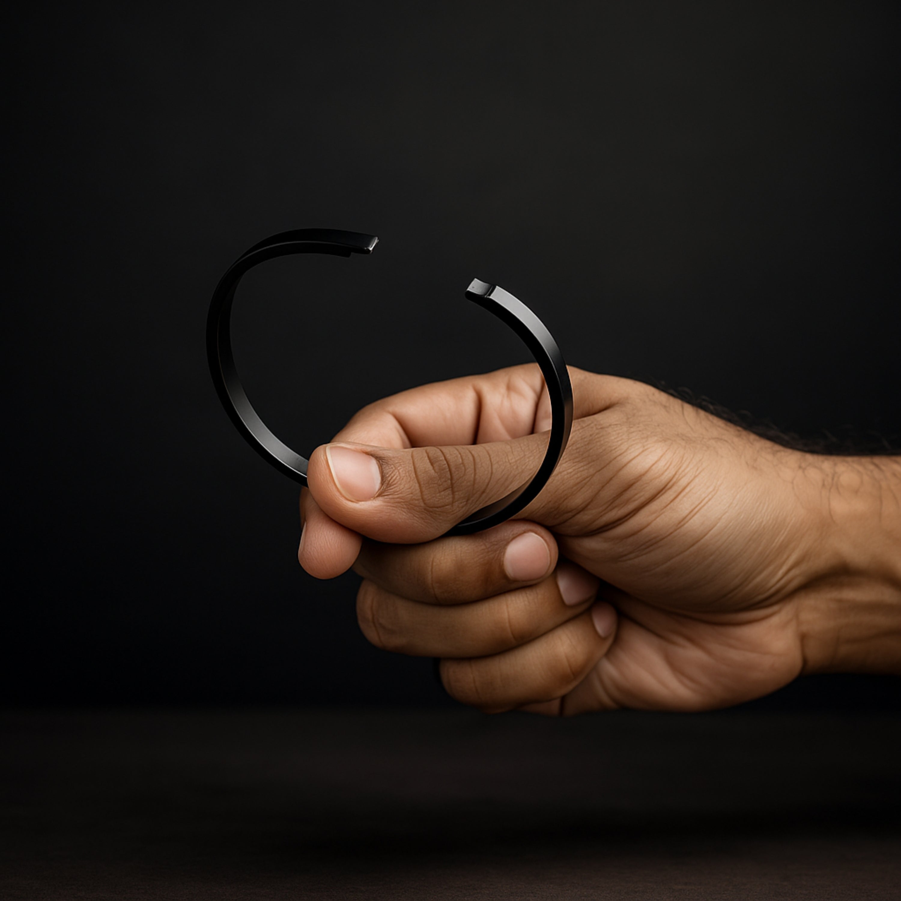 Men’s Oval Bracelet – Bold Minimalist Everyday Accessory Black