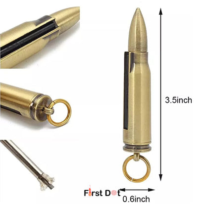 Metal Bullet Keychain Lighter | Flint Match Fire Starter for Outdoor & Camping