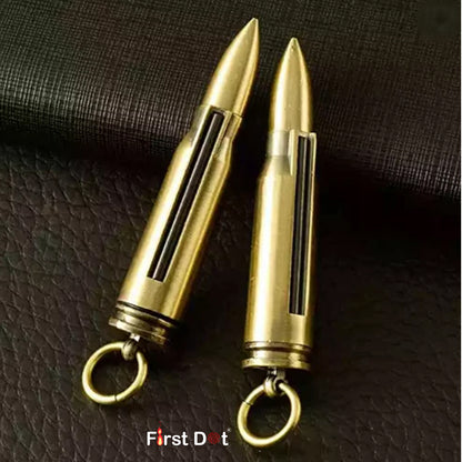 Metal Bullet Keychain Lighter | Flint Match Fire Starter for Outdoor & Camping