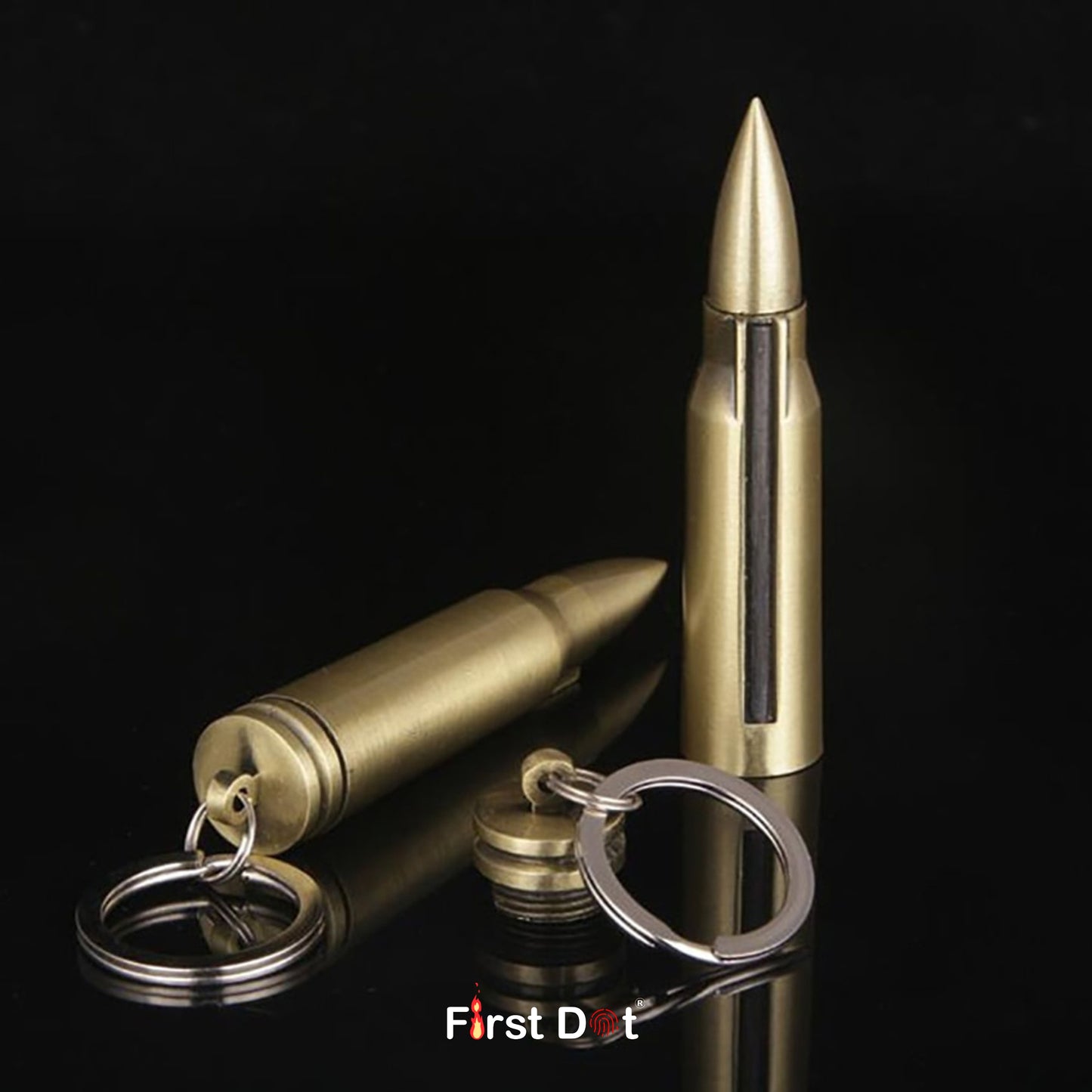 Metal Bullet Keychain Lighter | Flint Match Fire Starter for Outdoor & Camping