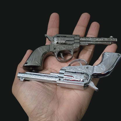 Mini Vintage Revolver Gun Lighter – Windproof Jet Flame | First Dot