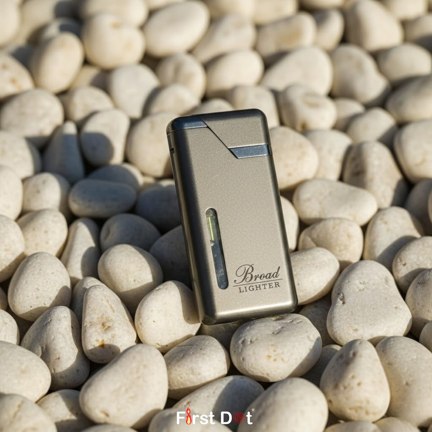 Lighter on pebbles with 'Bread' branding