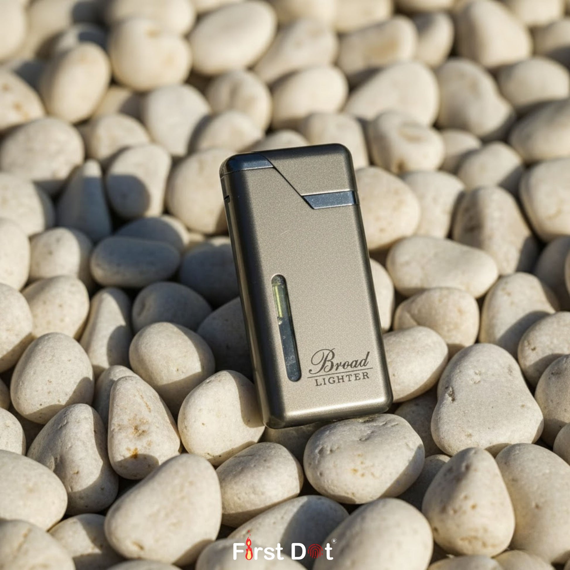 Lighter on pebbles with 'Bread' branding