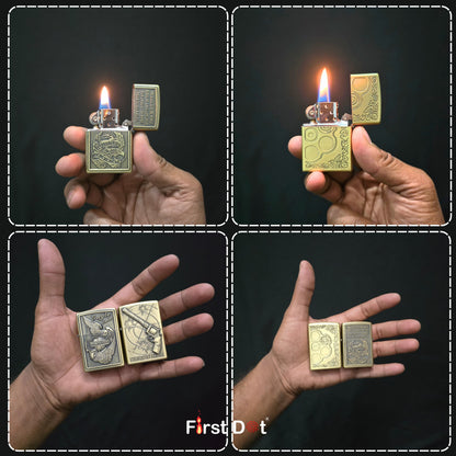 Combo of 2 Embossed Metal Cigarette Lighters + Free 50ml Fuel