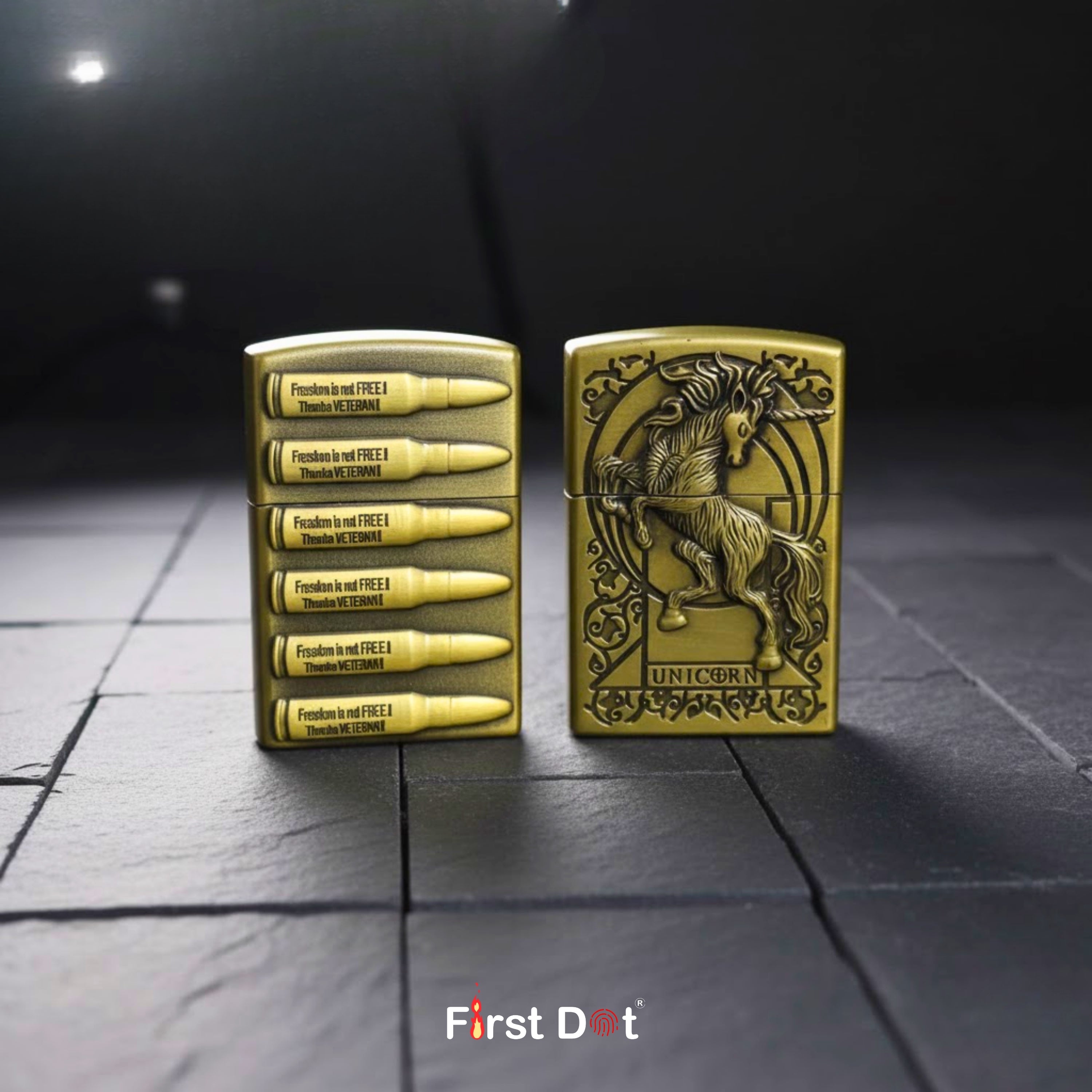 (Pack of 2) Classic Metal Gas Lighter Combo