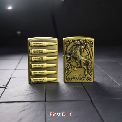 (Pack of 2) Classic Metal Gas Lighter Combo