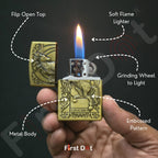 (Pack of 2) Classic Metal Gas Lighter Combo