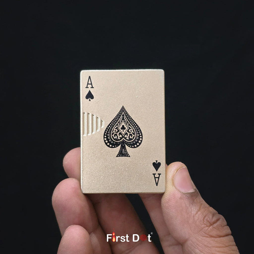 First Dot Playing Card Edition Slide Green Jet Flame Cigarette Lighter