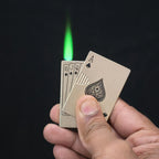First Dot Playing Card Edition Slide Green Jet Flame Cigarette Lighter