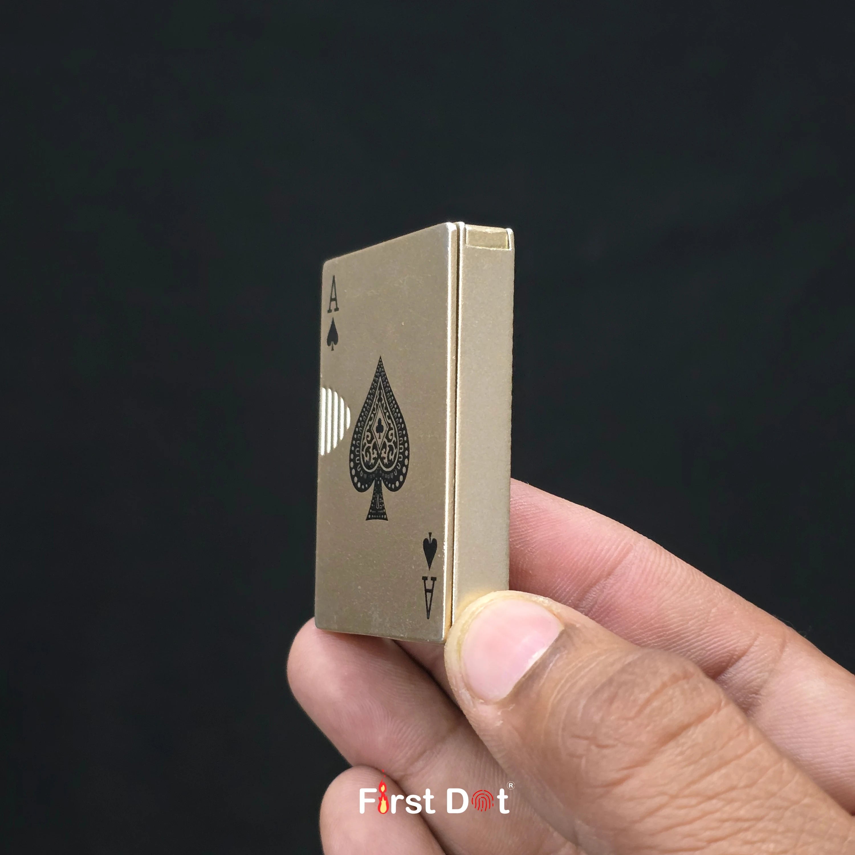 First Dot Playing Card Edition Slide Green Jet Flame Cigarette Lighter