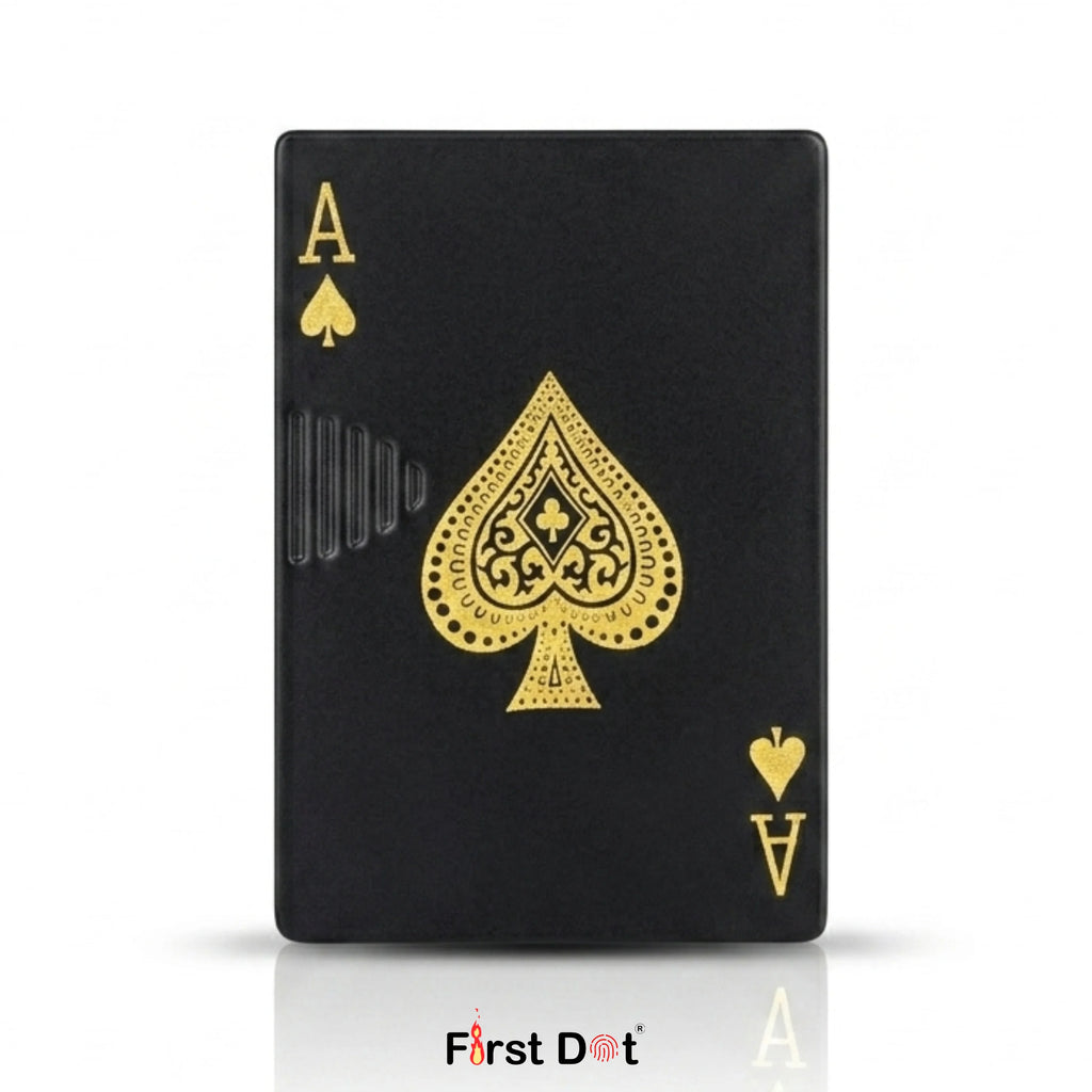 First Dot Playing Card Edition Slide Green Jet Flame Cigarette Lighter