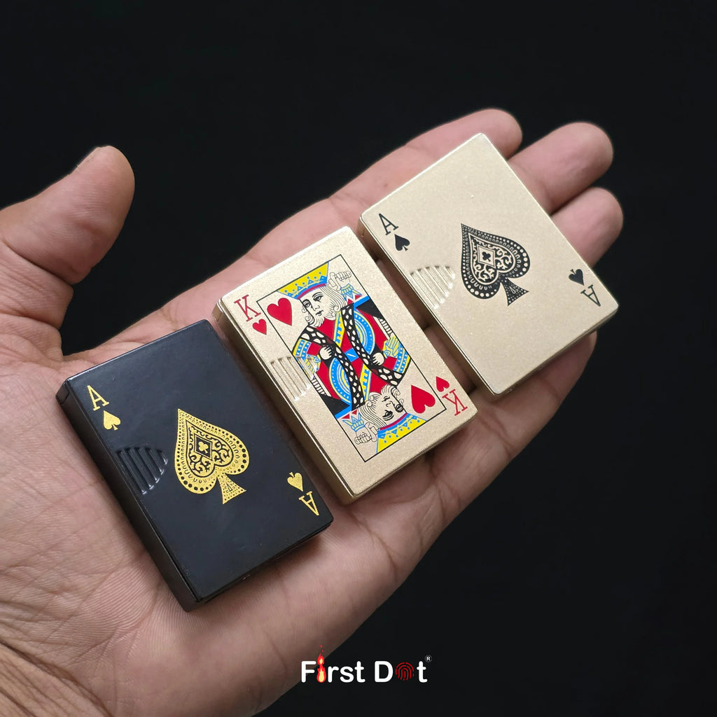 First Dot Playing Card Edition Slide Green Jet Flame Cigarette Lighter