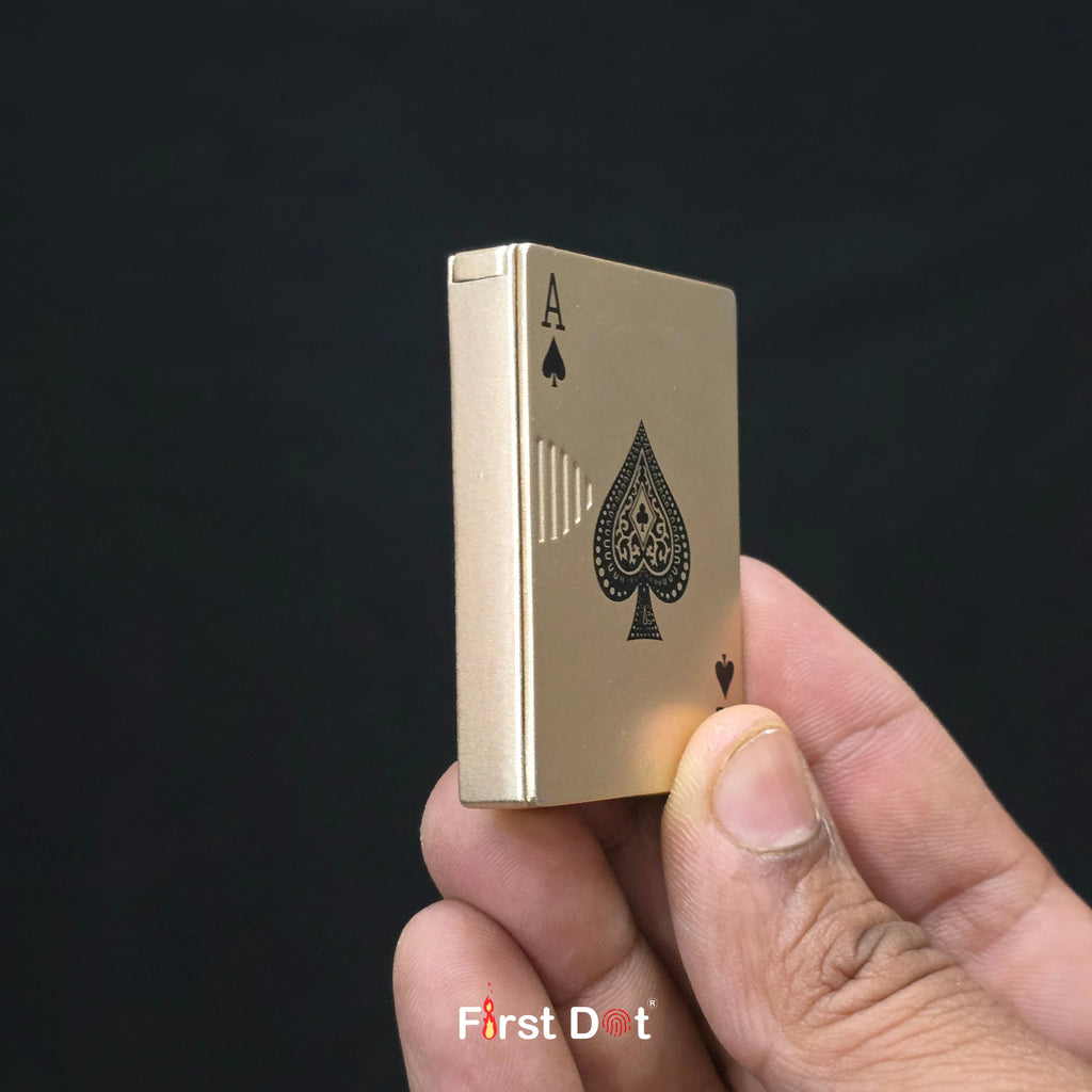 First Dot Playing Card Edition Slide Green Jet Flame Cigarette Lighter
