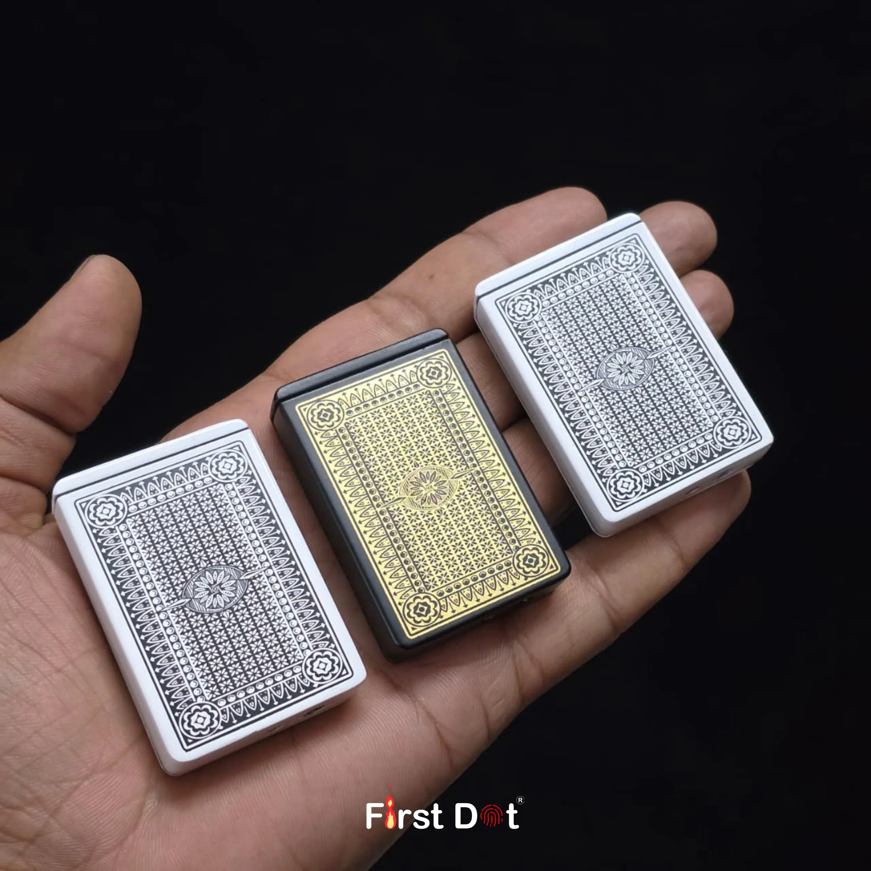 First Dot Playing Card Blue Jet Flame Cigarette Lighter