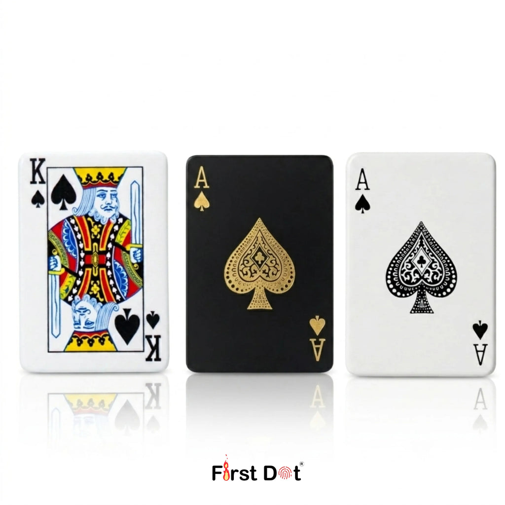 First Dot Playing Card Blue Jet Flame Cigarette Lighter