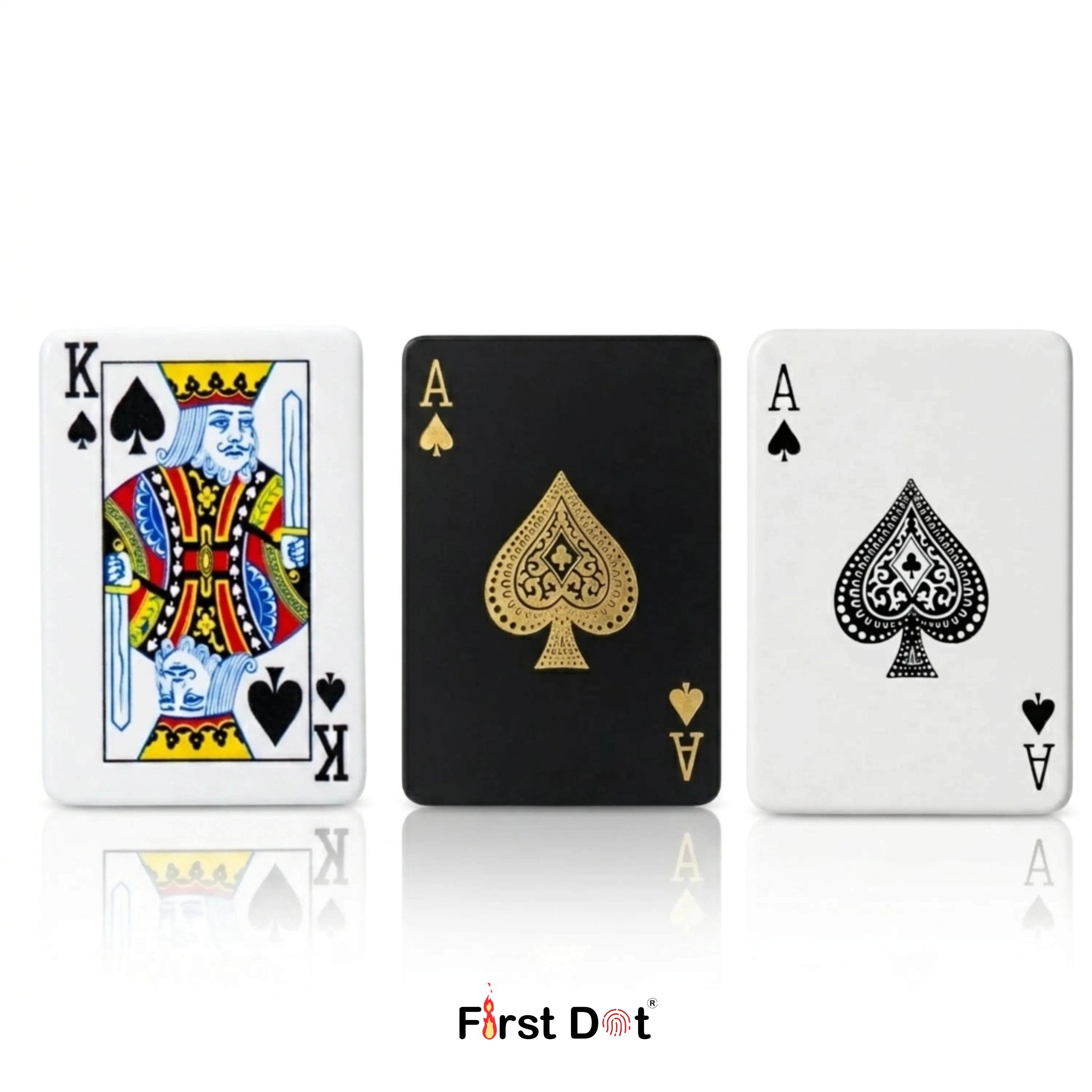 First Dot Playing Card Blue Jet Flame Cigarette Lighter