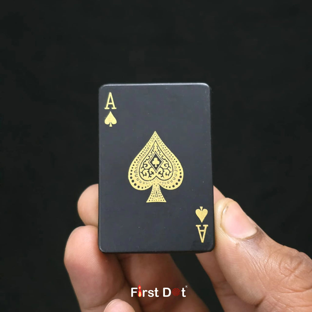 First Dot Playing Card Blue Jet Flame Cigarette Lighter