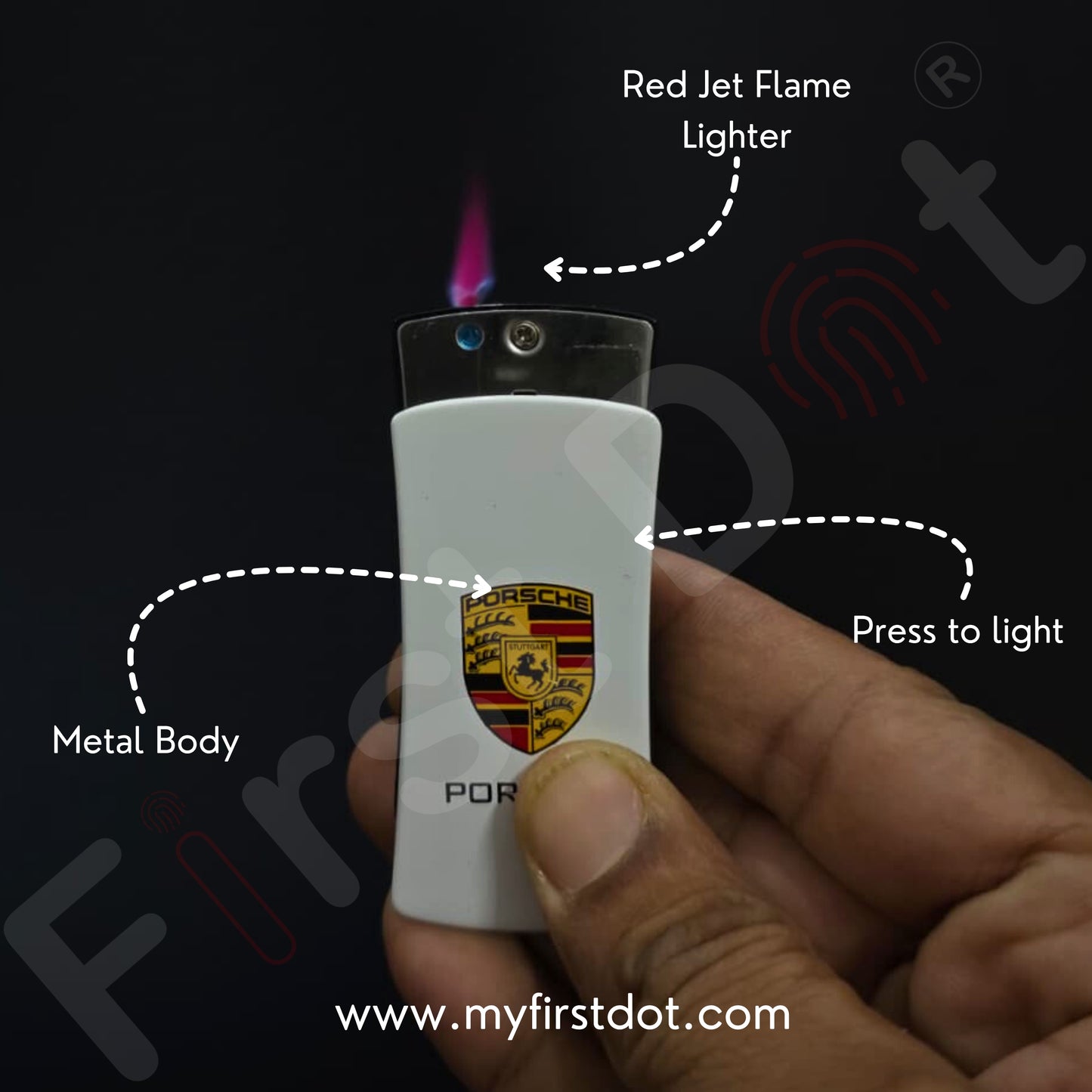 Porsche Red Red Jet Flame Lighter | Windproof Cigarette Lighter