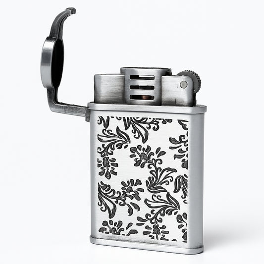 Embossed Floral Slim Jet Fire Lighter – Windproof & Stylish
