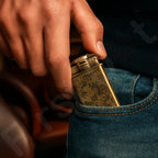 Embossed Floral Pattern Slim Jet Fire Cigar Windproof Lighter