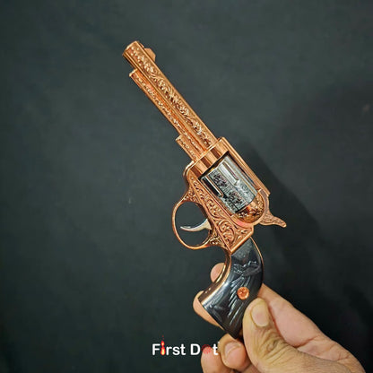 Premium Big Size Vintage Revolver Gun Lighter – Windproof Jet Flame | First Dot