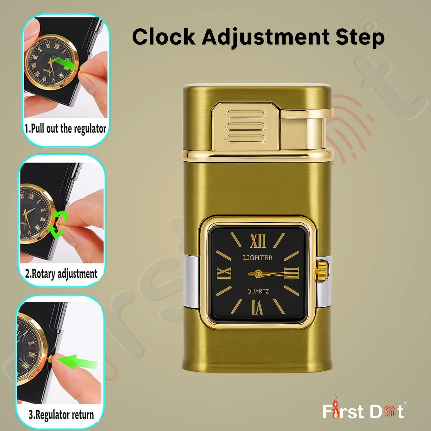Premium ChronoLite Clock Lighter – Lighter for Men Gold