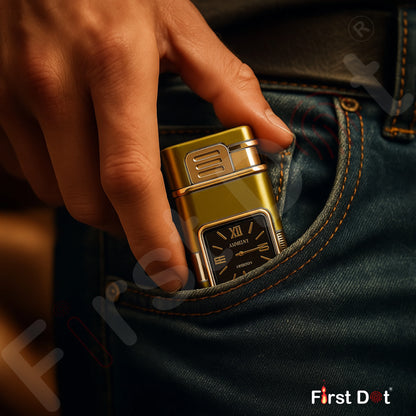 Premium ChronoLite Clock Lighter – Lighter for Men Gold