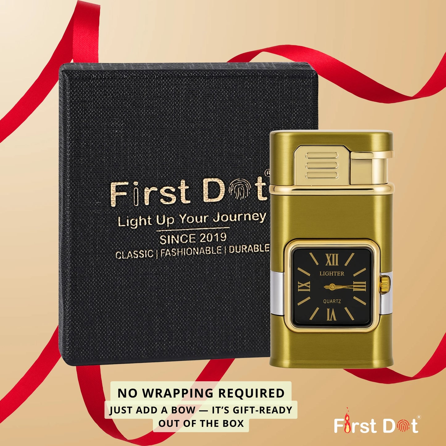 Premium ChronoLite Clock Lighter – Lighter for Men Gold