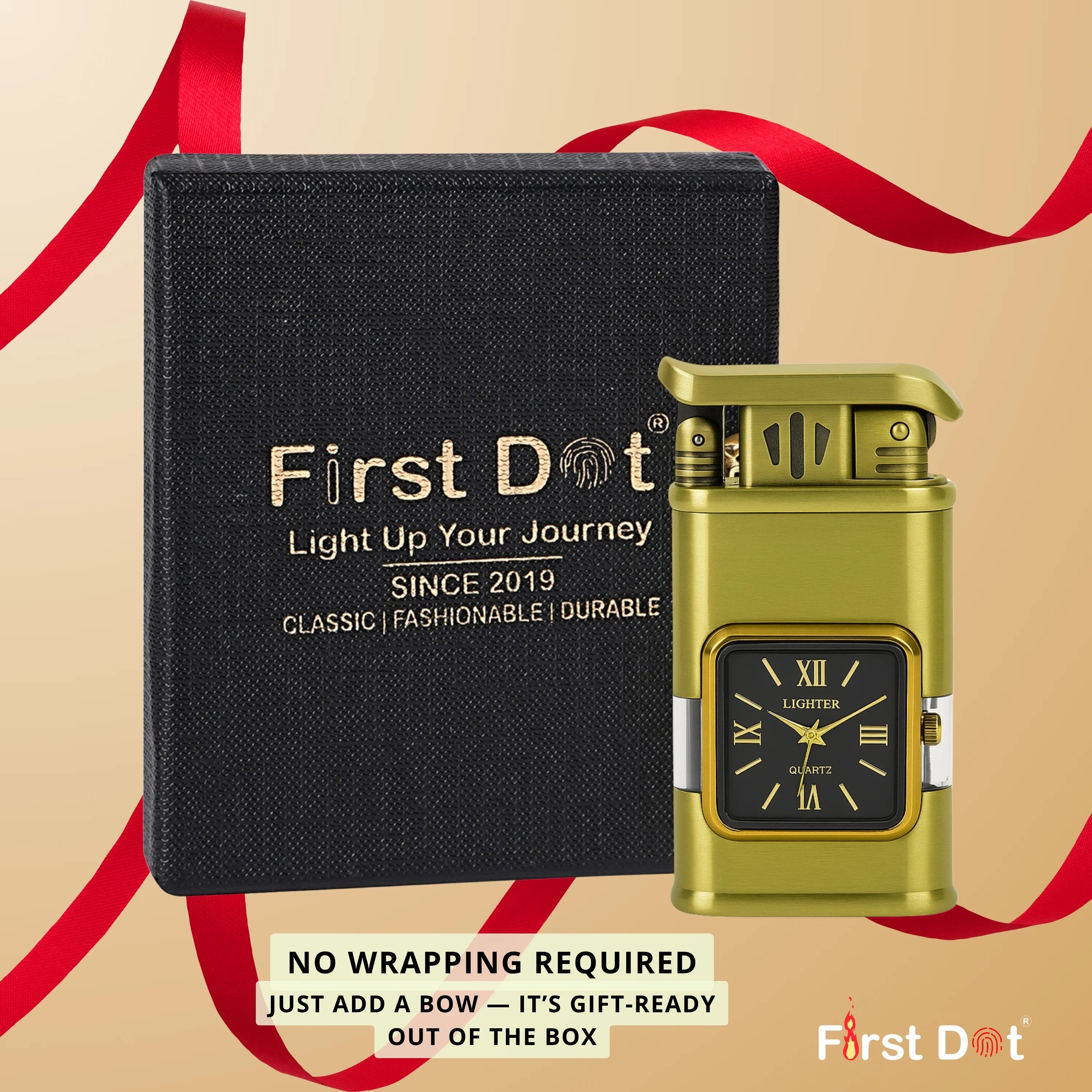 Premium Transparent Clock Lighter – Lighter for Men Beige