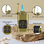 Premium Transparent Clock Lighter – Lighter for Men Beige