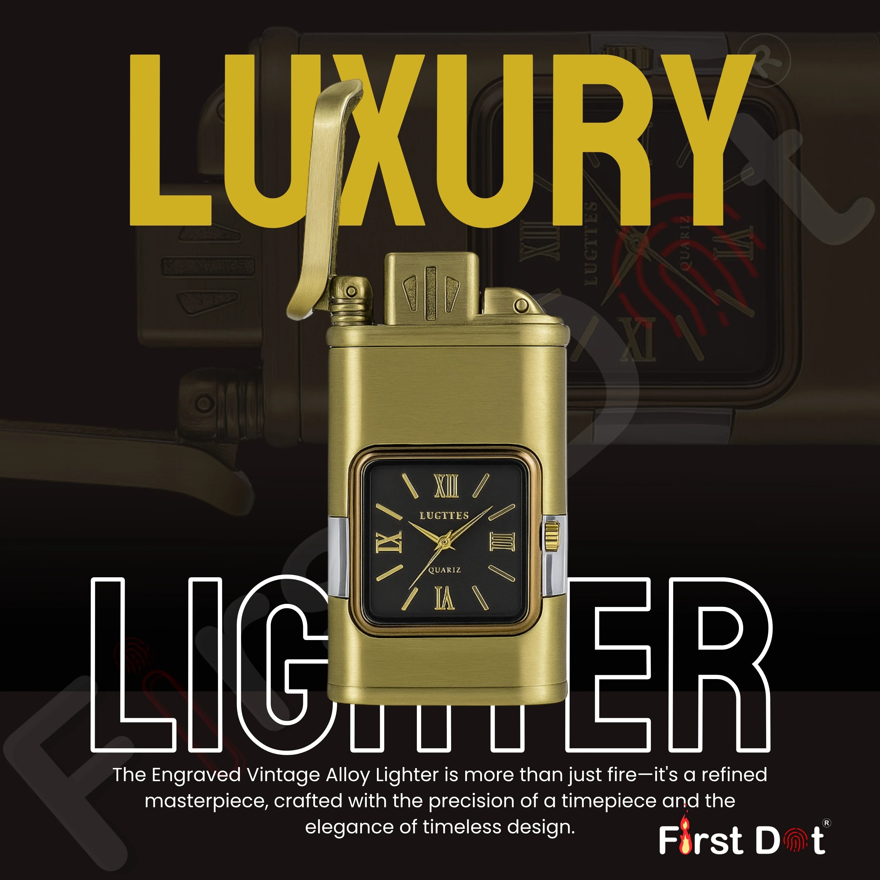Premium Transparent Clock Lighter – Lighter for Men Beige