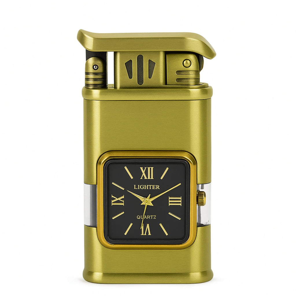 Premium Transparent Clock Lighter – Lighter for Men Beige