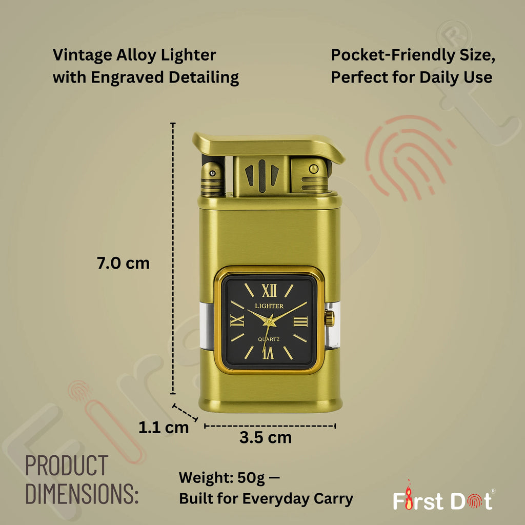 Premium Transparent Clock Lighter – Lighter for Men Beige