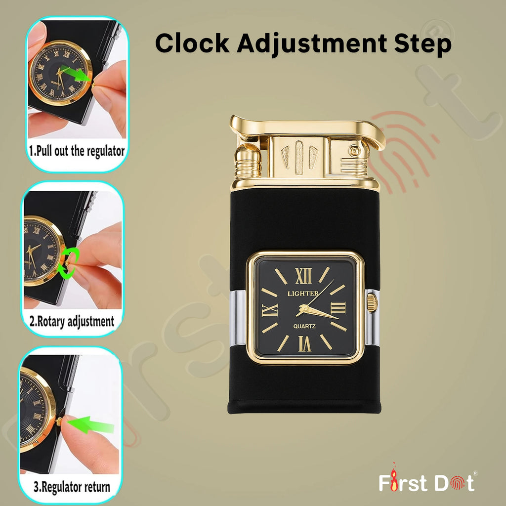 Premium Transparent Clock Lighter – Lighter for Men Black