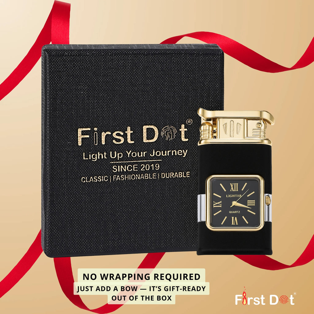 Premium Transparent Clock Lighter – Lighter for Men Black