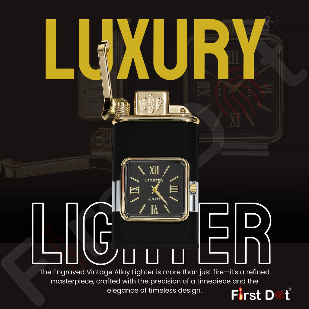 Premium Transparent Clock Lighter – Lighter for Men Black