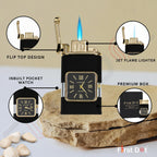 Premium Transparent Clock Lighter – Lighter for Men Black