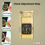 Premium Transparent Clock Lighter – Lighter for Men Gold