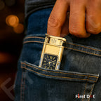 Premium Transparent Clock Lighter – Lighter for Men Gold