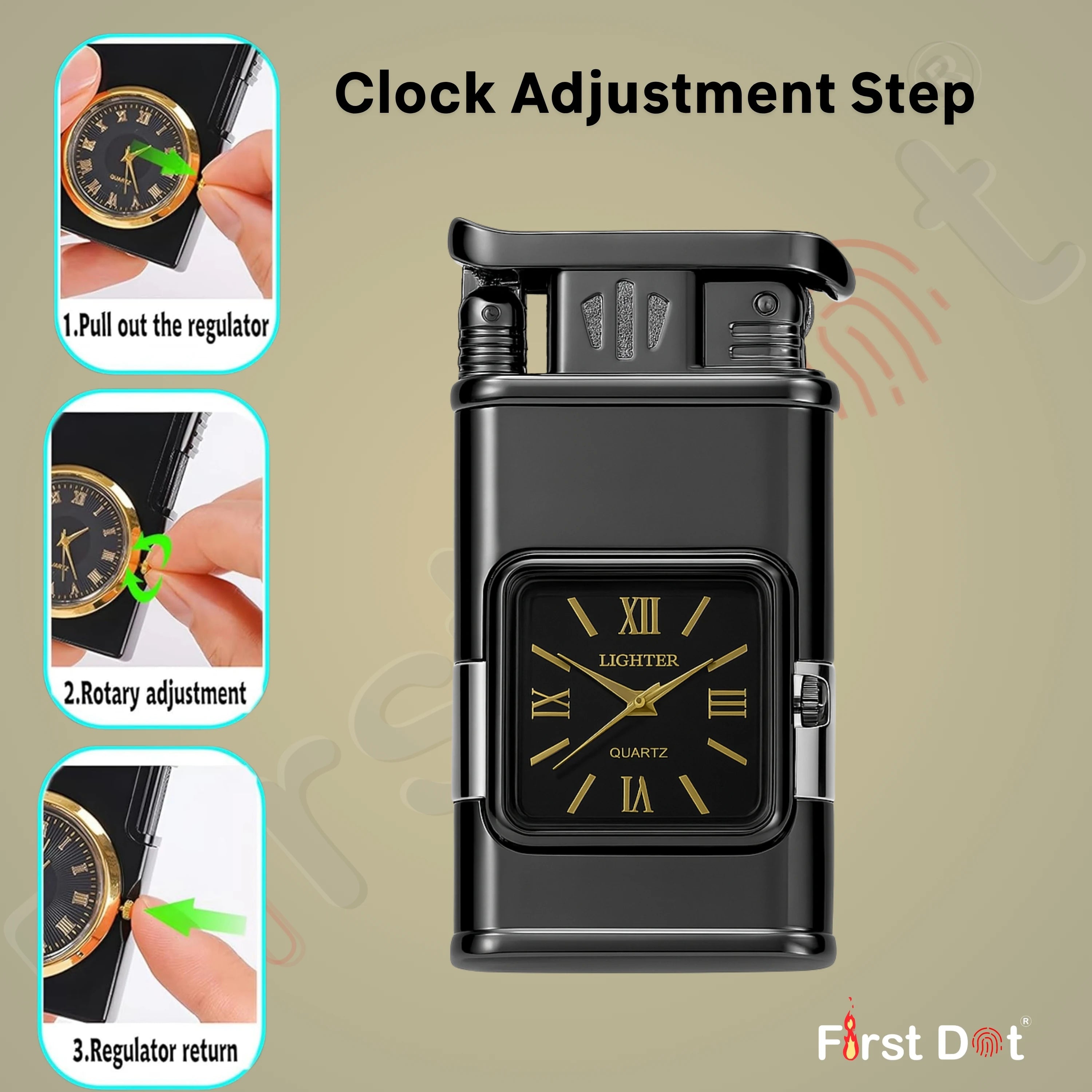 Premium Transparent Clock Lighter – Lighter for Men Grey
