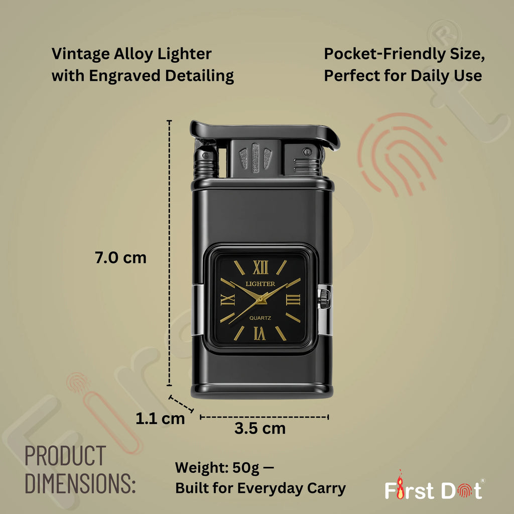 Premium Transparent Clock Lighter – Lighter for Men Grey
