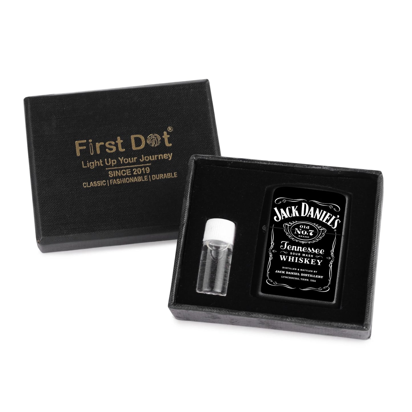 Premium Jack Daniel’s Signature Lighter – Windproof Refillable Cigarette Lighter for Men