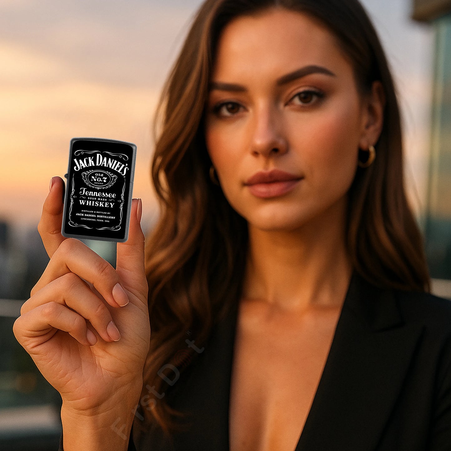 Premium Jack Daniel’s Signature Lighter – Windproof Refillable Cigarette Lighter for Men
