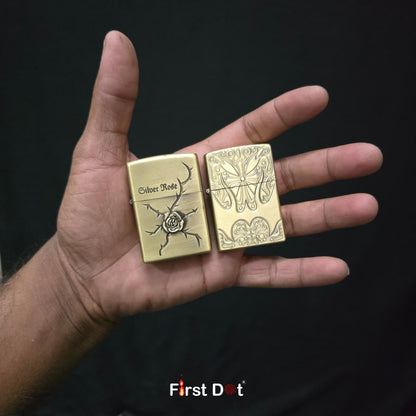 Combo of 2 Embossed Metal Cigarette Lighters + Free 50ml Fuel