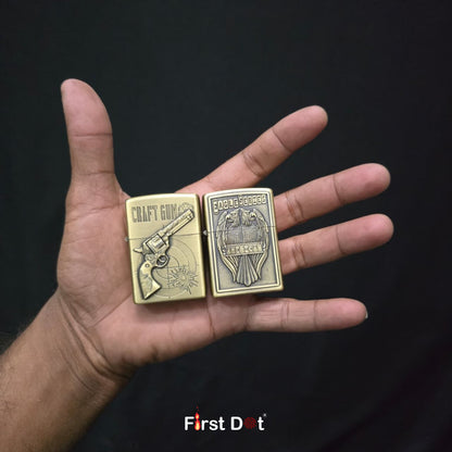 Combo of 2 Embossed Metal Cigarette Lighters + Free 50ml Fuel