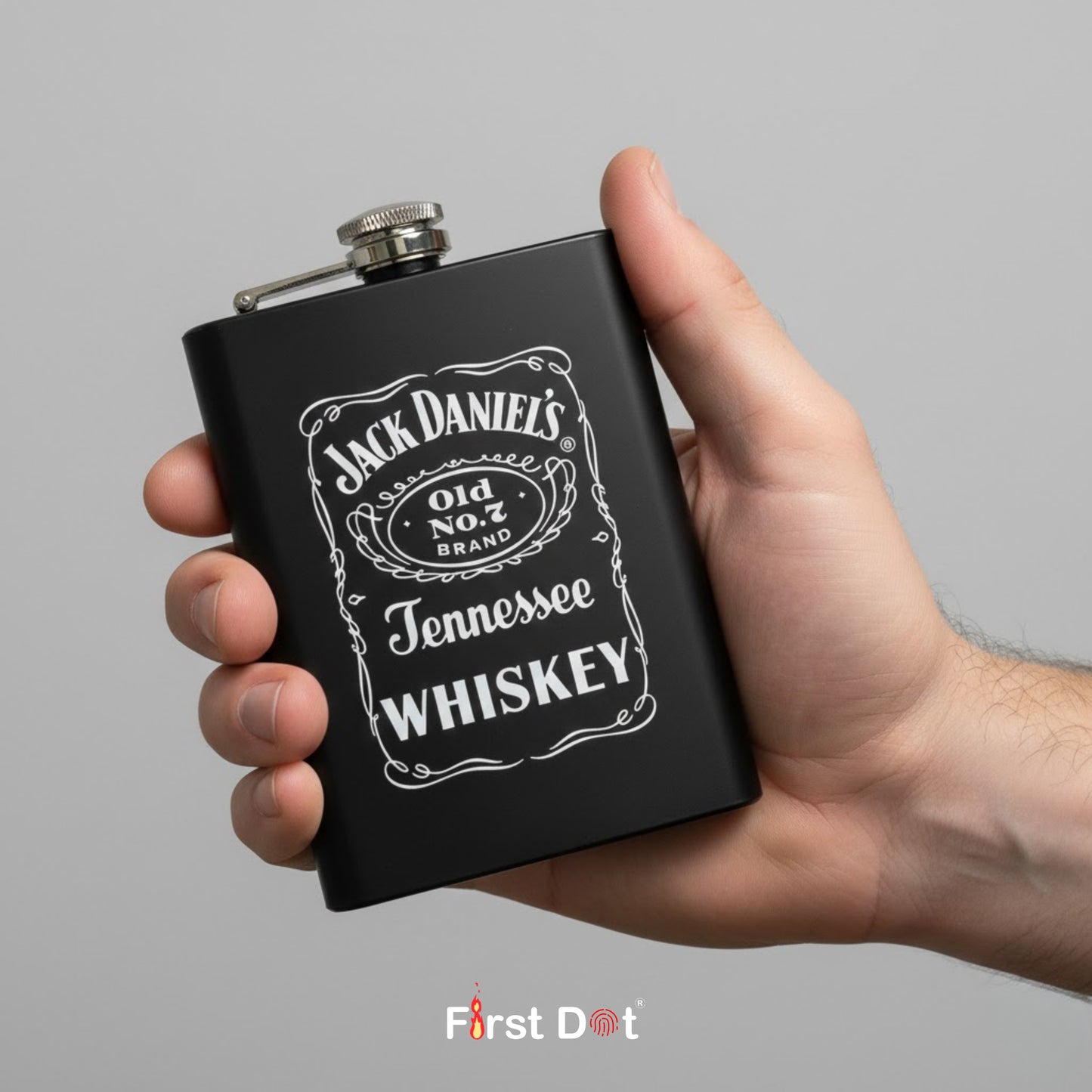 Classic Black Hip Flask 8oz