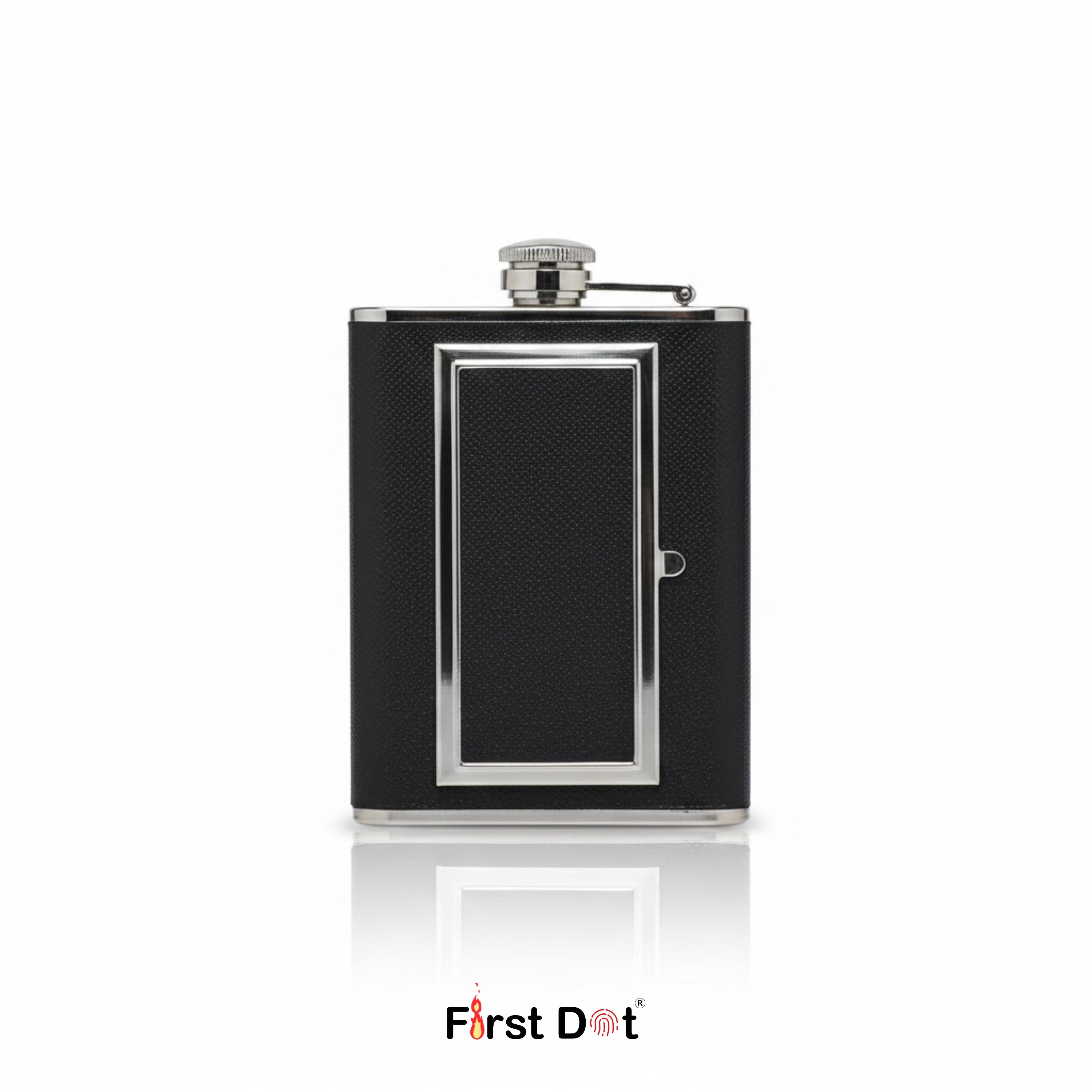 Metal Hip Flask with Hidden Cigarette Case | Flask for Travel 8oz